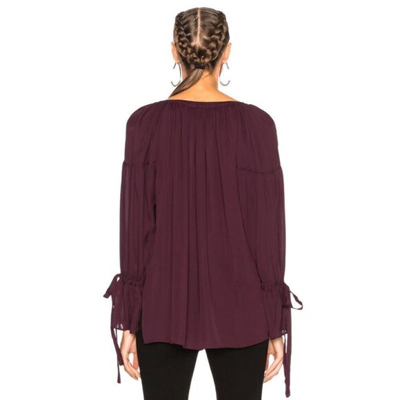 Calvin Rucker Violet Silk Pleated Tenderness Top Size M - Picture 4 of 13